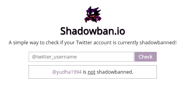 Apa itu Shadowban di Twitter? 3 https://shadowban.io/