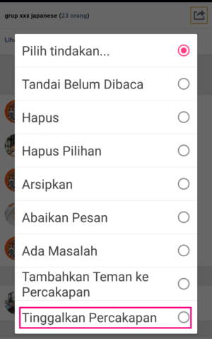Cara keluar dari grup chat di facebook 5 Menu pilih tindakan