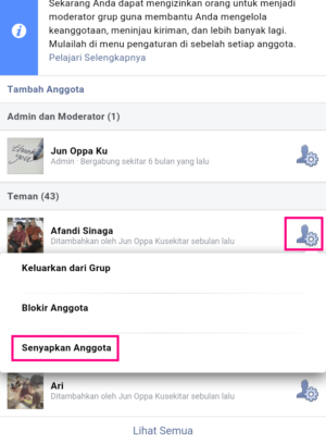 Cara membuat anggota tidak bisa berkomentar di grup fb untuk sementara waktu 6 Daftar anggota grup