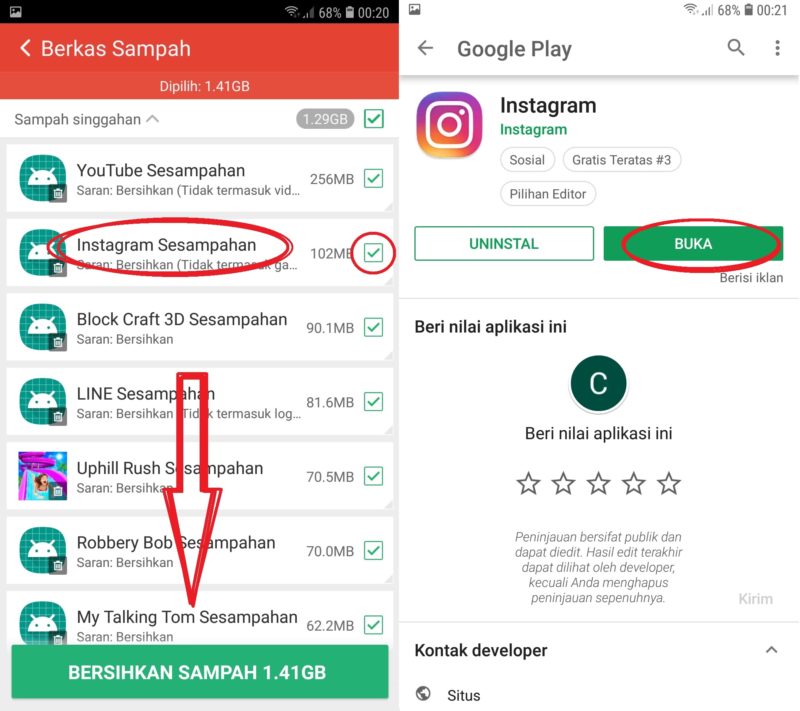 Cara atasi masalah tidak bisa upload foto atau video di Instagram 7 hapus cache aplikasi instagram