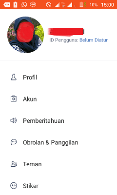 Cara install dan setting Line lite di android 10 Tampilan menu "Setting" pada line lite