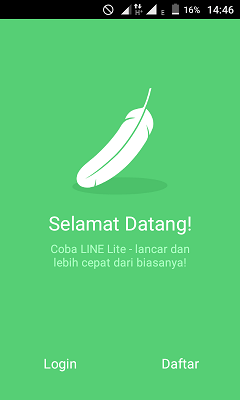Cara install dan setting Line lite di android 2 Tampilan awal line lite