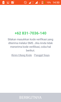Cara install dan setting Line lite di android 4 Proses verifikasi nomor telepon line lite