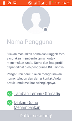 Cara install dan setting Line lite di android 5 Proses mendaftar akun line lite