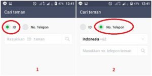 Cara mencari dan menambahkan teman di Line 15 Proses menambah teman melalui "Cari" di line