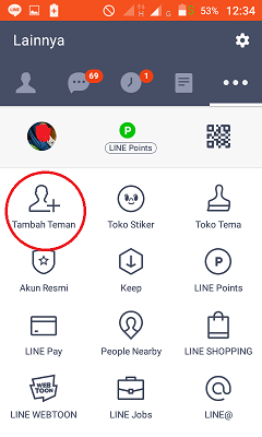 Cara mencari dan menambahkan teman di Line 2 Tampilan saat ingin menambahkan teman di line lite
