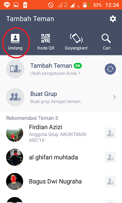 Cara mencari dan menambahkan teman di Line 3 Cara menambah teman melalui undangan di line