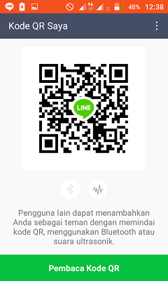 Cara mencari dan menambahkan teman di Line 8 Tampilan Kode QR pada akun line