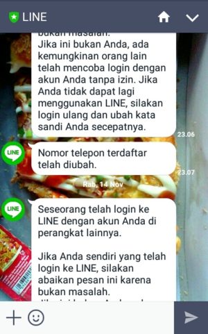 Cara mengganti walpaper (background) obrolan di Line 7 Tampilan background dengan gambar makanan