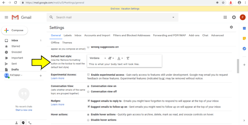 Cara mempercantik tulisan di gmail dengan pemformatan font dan warna 21 Menu default text