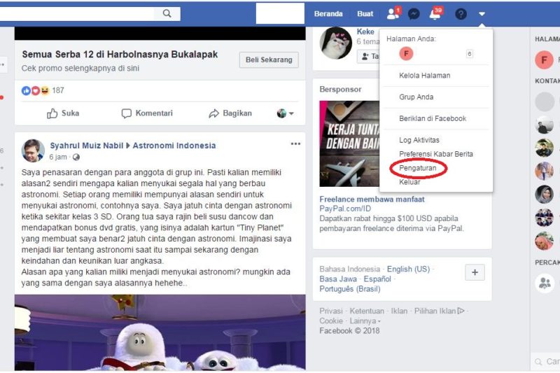 Cara mematikan video autoplay di facebook 6 Menu pengaturan pada Facebook