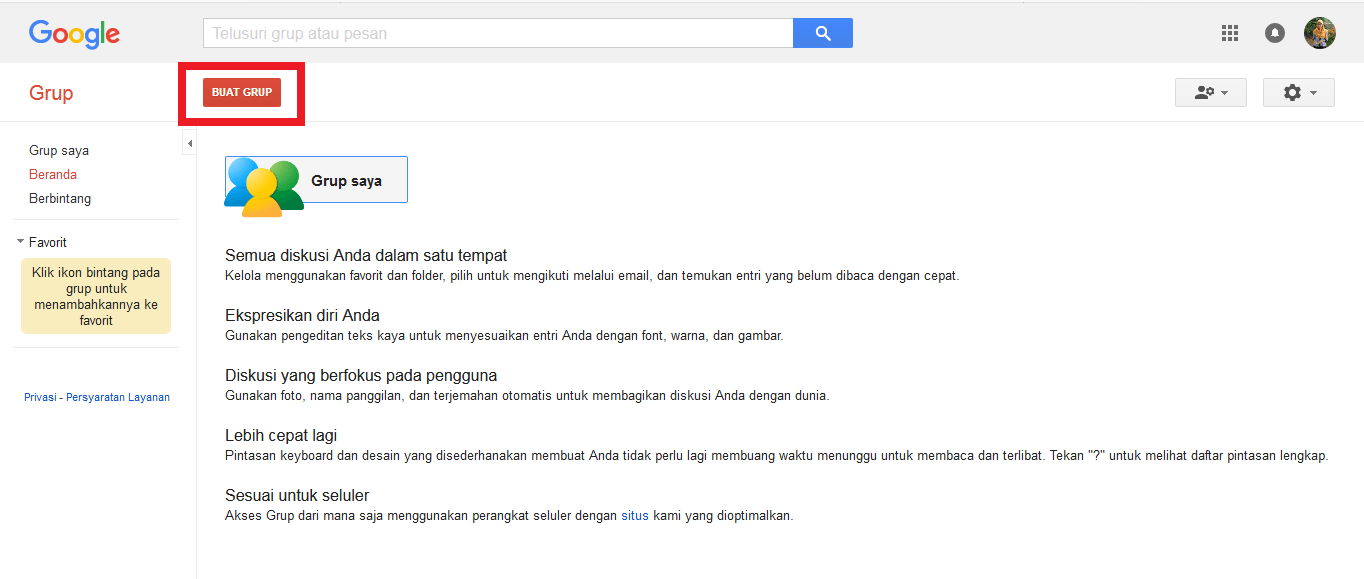 Cara membuat grup milis di Gmail dengan google group 1 Tampilan halaman awal Google Groups