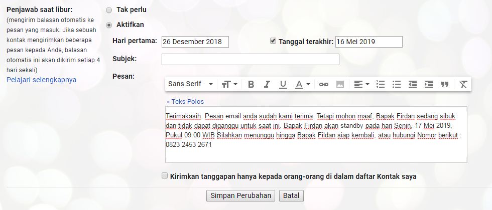 Contoh kalimat balasan email otomatis di berbagai keadaan 5 Contoh kalimat balasan email saat sedang sibuk