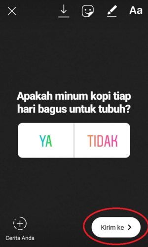 Cara membuat polling di instagram kamu 4 Tampilan stiker polling