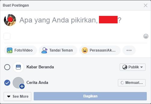 Cara membuat dan melihat stories di Facebook 2 Tampilan saat ingin membuat stories di Facebook