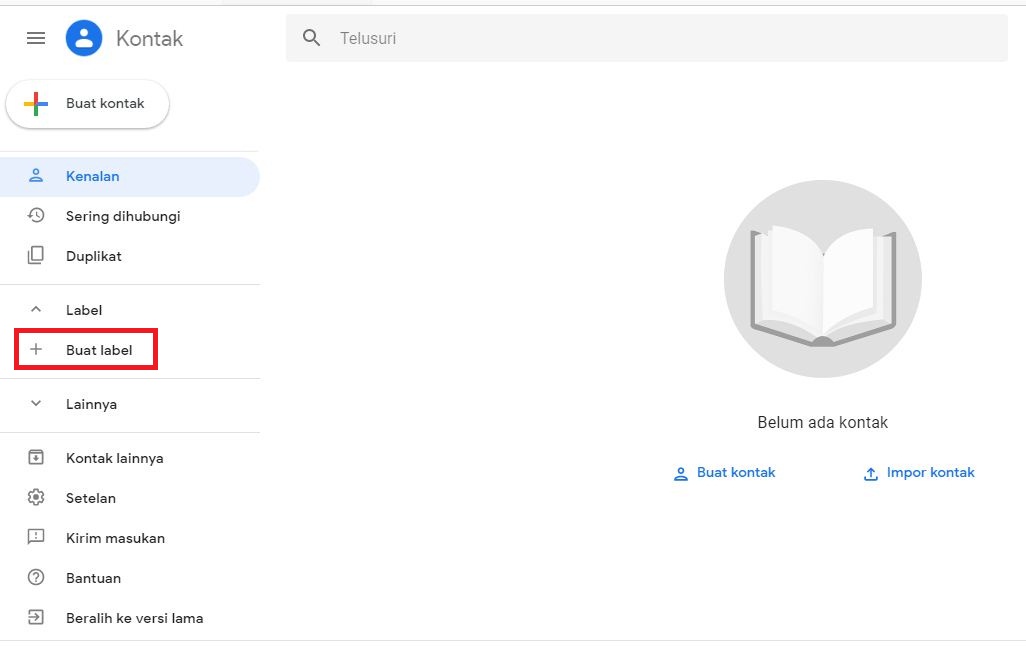 Cara mengirim email massal kebanyak penerima sekaligus dengan gmail 3 Tampilan halaman depan Google Contacts