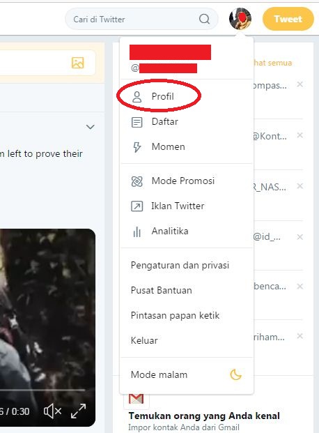 Cara merubah warna background atau tema Twitter 2 Berbagai menu yang terdapat di Twitter