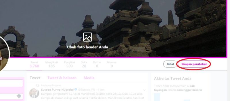 Cara merubah warna background atau tema Twitter 8 "Simpan perubahan" untuk menyimpan pengaturan