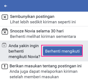Cara menyingkirkan status/feed dari teman fb tanpa ketahuan 7 Laman konfirmasi