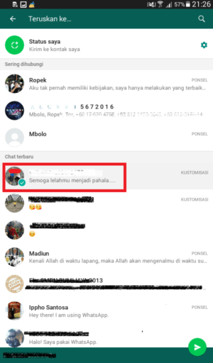 Cara membuat text kosong/blank di Info dan Chat Whatsapp 4 pilih kontaknya