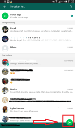Cara membuat text kosong/blank di Info dan Chat Whatsapp 5 klik tombol send atau kirim