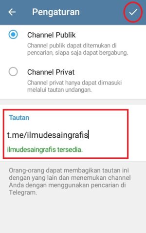 Cara membuat channel di Telegram 5 Memilih jenis channel Telegram