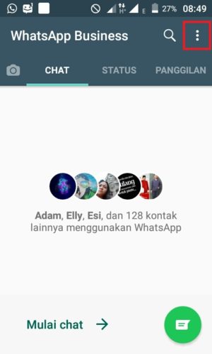 Cara membuat pesan balasan otomatis di Whatsapp 1 Halaman utama Whatsapp bisnis