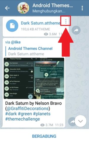 Cara mengganti tema di Telegram (buat sendiri atau download) 14 Tampilan channel "Android Themes"