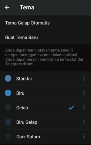 Cara mengganti tema di Telegram (buat sendiri atau download) 4 Tampilan tema default dari Telegram