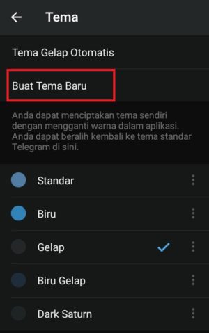 Cara mengganti tema di Telegram (buat sendiri atau download) 5 "Buat tema baru" untuk membuat tema baru