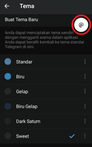 Cara mengganti tema di Telegram (buat sendiri atau download) 7 Tampilan ikon untuk mengedit tema di Telegram