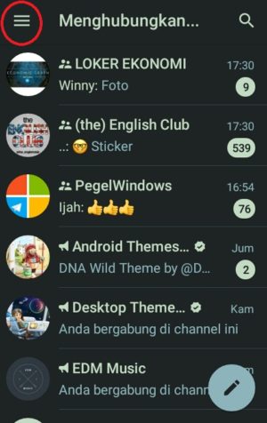 Cara cari dan download ratusan stiker di Telegram 1 Tampilan halaman awal Telegram