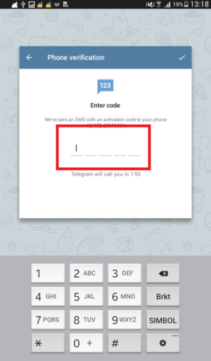 Cara daftar akun Telegram baru 3 masukan kode