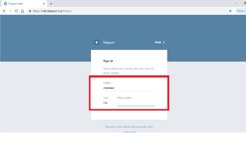 Cara daftar akun Telegram baru 9 tampilan telegram web