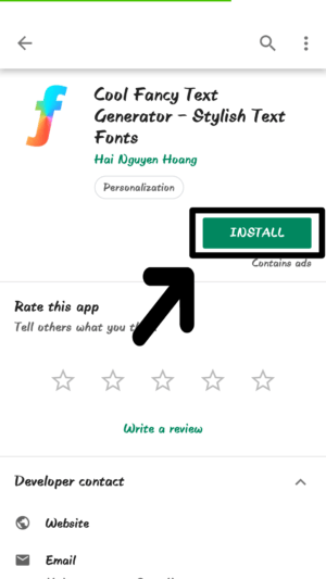 Cara pakai font keren di instagram kamu 1 Download aplikasi Cool Fancy Text di Google Playstore