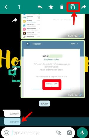 Cara membuat komentar kosong di instagram tanpa aplikasi 1 Gambar 1. Copy pesan kosong dari WhatsApp