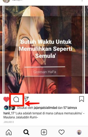 Cara membuat komentar kosong di instagram tanpa aplikasi 2 Gambar 2. Laman telegram, lalu tap icon komentar