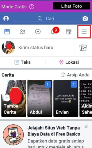 Cara menambahkan status pendidikan dan pekerjaan di facebook 1 Tampilan halaman beranda Facebook
