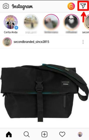 Cara membatalkan pesan (dm) instagram 1 Gambar 1. Tap icon Direct Message/DM