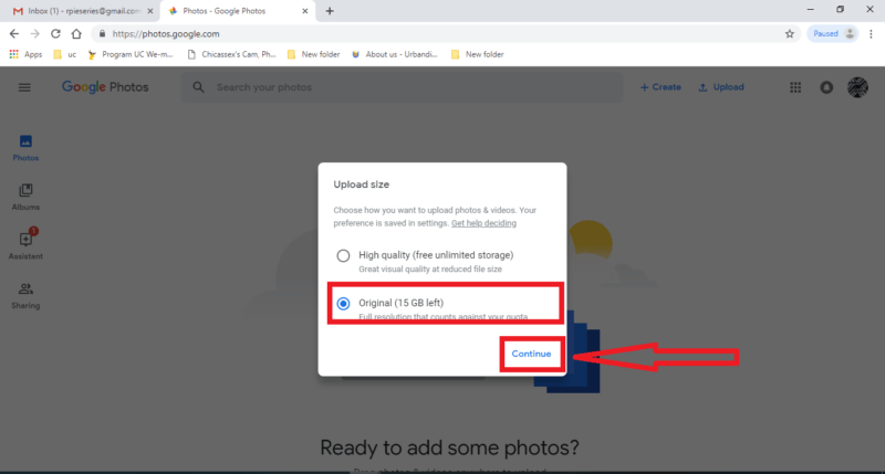 Cara memasang atau mengganti tema background Gmail 8 Pilih size originalnya