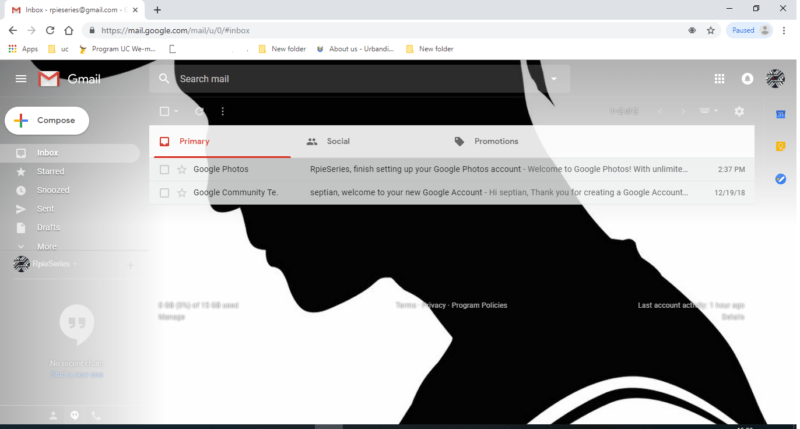 Cara memasang atau mengganti tema background Gmail 13 Background nya sudah berganti menjadi foto kita