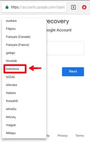 Cara mengembalikan akun Gmail yang kena hack / di bajak 1 Ubah menjadi bahasa Indonesia