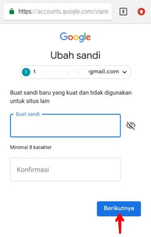 Cara mengembalikan akun Gmail yang kena hack / di bajak 10 Masukkan kata sandi/password baru