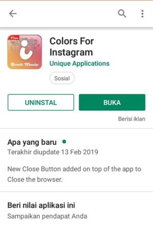 Cara mengganti warna tema Instagram 1 Tampilan aplikasi "Colors for Instagram" di Play Store