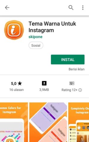 Cara mengganti warna tema Instagram 10 Tampilan aplikasi "Tema warna untuk Instagram" di Play Store