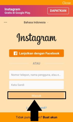 Cara mengganti warna tema Instagram 8 Tampilan halaman login Instagram