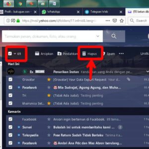 Cara menghapus pesan email secara cepat di Yahoo 15 Tap icon hapus