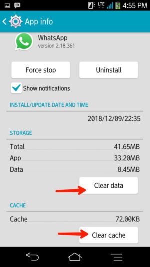 Cara mudah logout WhatsApp di smartphone kamu 4 Tap clear data dan clear cache