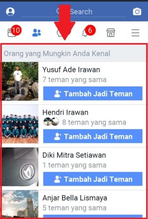 Cara mencari teman lama atau orang di Facebook 1 rekomendasi teman oleh facebook