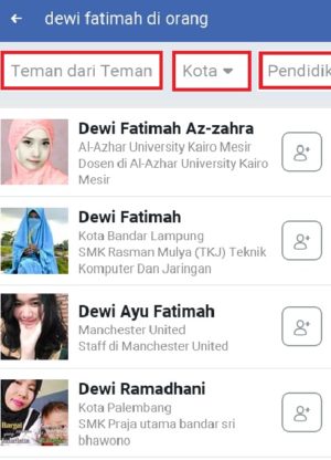 Cara mencari teman lama atau orang di Facebook 3 Fitur filter pada Facebook untuk mendapatkan hasil lebih spesifik